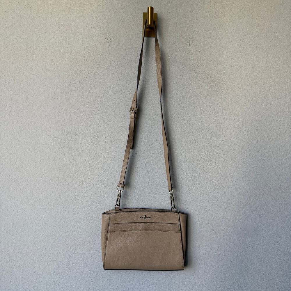 Cole Haan Beige Pebbled Leather Crossbody Bag - Picture 2 of 7